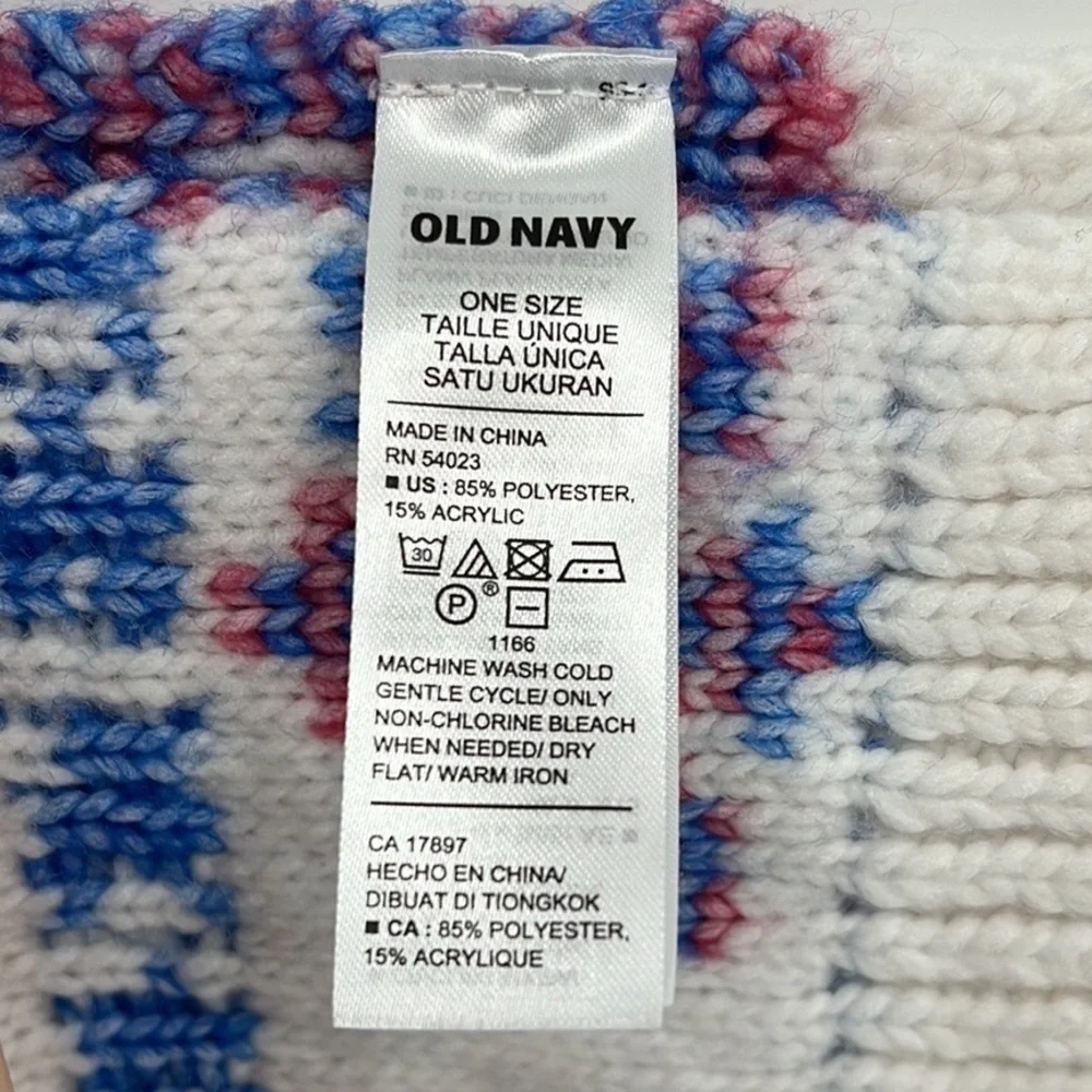 Old Navy Colorful Snowflake Knit Scarf